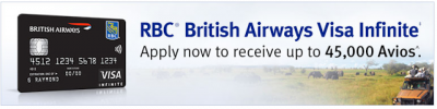 Limited Time: RBC British Airways Visa Infinite Sign Up Bonus increased to 45,000 Avios