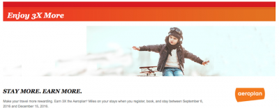 Earn Triple Aeroplan Miles on all IHG hotel stays until December 15