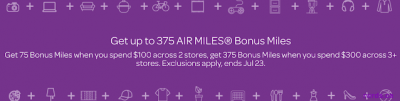 Earn up to 375 bonus AIR MILES when you shop online via AIR MILES Shops
