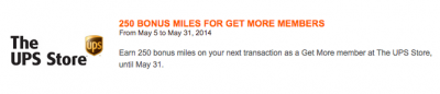 751 Aeroplan Miles for $1+tax with the latest UPS Store Get More promotion