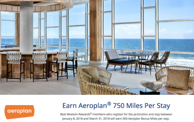Earn 500 Bonus Aeroplan Miles for Best Western stays until March 31