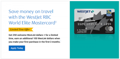 OFFER EXTENDED: WestJet RBC World Elite Mastercard  - 350 bonus WestJet dollars on 1st purchase