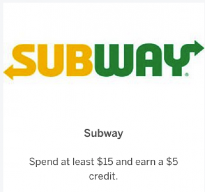 New Amex Offers for Subway and online shopping at select retailers