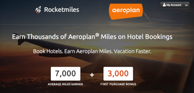 Rocketmiles adds Aeroplan as their latest partner - Earn 3,000 Bonus Aeroplan Miles on your first booking!