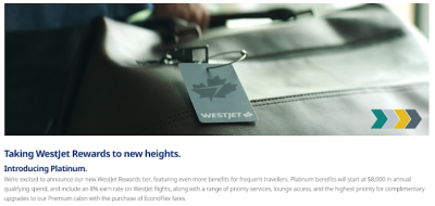 WestJet Rewards Platinum Elite Status is officially here!