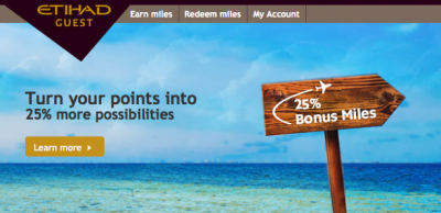 25% Bonus on American Express Membership Rewards Points Transfers to Etihad Airways Guest