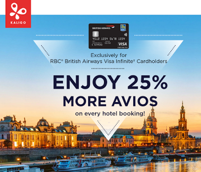 RBC British Airways Visa cardholders can earn 25% Bonus Avios on hotel stays booked with Kaligo