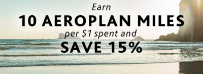 Update - Targeted offer: Amex, CIBC & TD Aeroplan co-brand credit cards will earn 10 Aeroplan Miles per dollar spent on aircanada.com along with a 15% discount