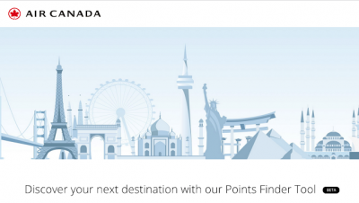 Air Canada launches interactive fare finder to search for getaways using cash or points