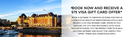 August 18 Update: Receive a $75 Visa gift card when you stay 2 nights in Victoria and another Cobalt Multiplier for those in Manitoba