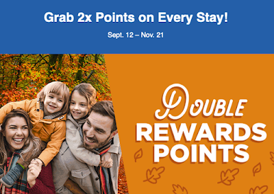 Earn 2x points on all Best Western stays in Canada, the U.S. and Caribbean until November 21