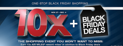 Air Miles: 10x or more Reward Miles on AirMilesShops.ca purchases until Dec 4
