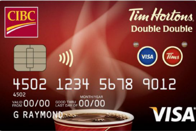 This Tim Hortons Double Double is a credit card and loyalty card