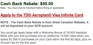 Nov 11 Update: $50 Rebate on TD Aeroplan Visa (+25K Miles, First Year Free), SPG & Emirates partnership, bonuses galore