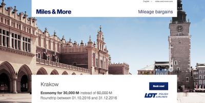 Miles & More Award Ticket Sale - Save 50% on Economy Class award tickets between Toronto & Poland!
