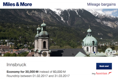 Miles & More Award Ticket Sale - Save 50% on Economy Class award tickets between Toronto & Austria!