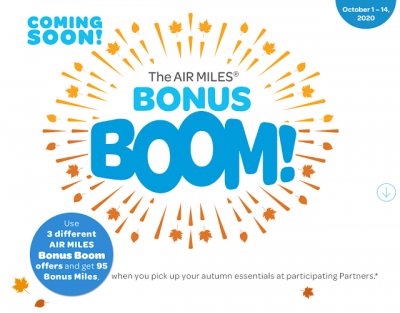 AIR MILES Bonus Boom returns October 1 - 14