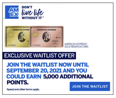 Join the waitlist for the revamped American Express Gold Rewards card and earn 5,000 additional points when you get the card