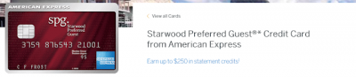 Ouch! No more Starpoints bonus for the Starwood Preferred Guest Credit Card from American Express - Statement credits instead