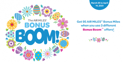 AIR MILES Bonus Boom is now live - earn bonus miles with participating partners + 95 bonus miles when you collect three different Bonus Boom offers