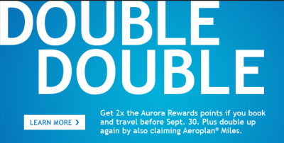 Canadian North: Double Aurora Rewards Points on all flights