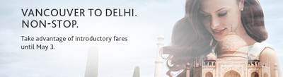 April 27 Update: Air Canada announces Vancouver-Delhi service, Scotiabank More Rewards Visa getting noticed and WestJet Canada/US flight bonus