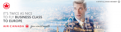 Earn Double Aeroplan Miles when you fly Air Canada Business Class between Canada and London, Paris, Amsterdam or Lyon