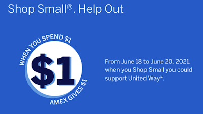 This weekend American Express will donate $1 to the United Way for every $1 spent when you Shop Small