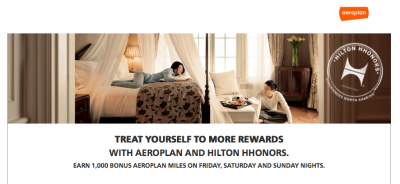 Earn 1,000 Bonus Aeroplan Miles for Weekend Stays at Hilton Hotels in Canada