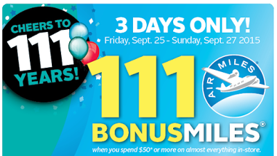 September 24 Update: 111 Bonus AIR MILES at Rexall this weekend, Double Aeroplan Miles on Bearskin Airlines and more