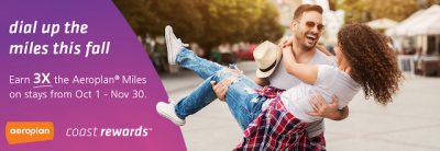 Earn Triple Aeroplan Miles for stays at Coast Hotels in October and November