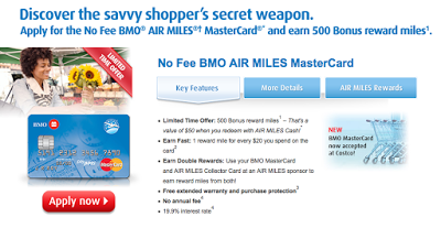 LAST WEEK: 500 Bonus AIR MILES with the No Fee BMO AIR MILES MasterCard