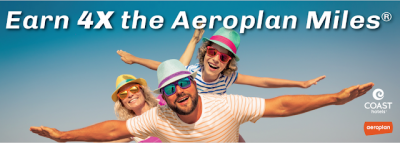Earn Quadruple Aeroplan Miles for stays at Coast Hotels in Canada and the U.S.