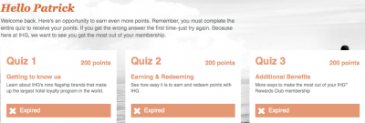 Feb 4 Update: Increased sign up bonus for Amex Air Miles cards, IHG Rewards Club Quizzes for Points and Last Minute Reward Nights
