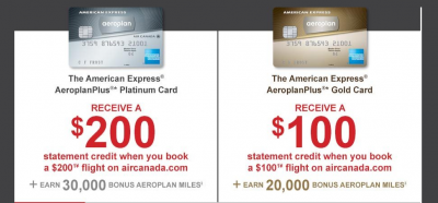Earn up to $200 Statement Credit when you apply for an Amex AeroplanPlus Card and book an Air Canada Flight