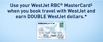 RBC WestJet MasterCard: 2x WestJet Dollars on WestJet Travel Purchases until Dec 15