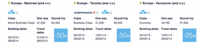 Dec 18 Update: Latest Flying Blue Promo Awards are out for 3 Canadian cities, 1,000 Free points with Air India, United Transcontinental Bonus