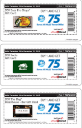 Once again! Big Air Miles Bonuses for Gift Card Purchases at Safeway! Up to a $22 return per card (until Dec 31, 15)