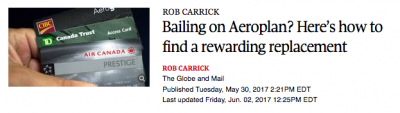 June 2 Update: Globe article Bailing on Aeroplan? Here’s how to find a rewarding replacement and fly Air France to Europe from $735