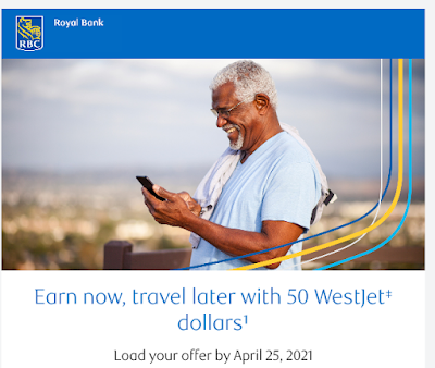 Targeted RBC Offer for WestJet Mastercard holders: 50 bonus WestJet dollars for making $1,000 in pre-authorized payments