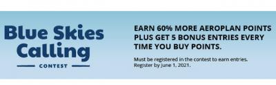 Receive a 60% bonus when you buy or gift Aeroplan points by June 1st