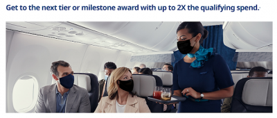 WestJet elite members can earn up to 2x qualifying spend on WestJet flights for the remainder of the year