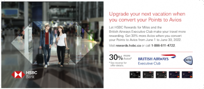 Receive a 30% bonus when you transfer HSBC Rewards points to British Airways Executive Club in June