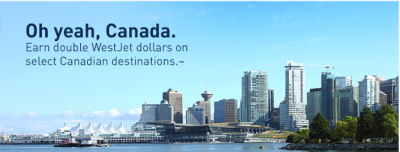 WestJet Rewards: Double WestJet Dollars on select flights in Canada