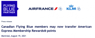 It's finally here! You can now convert American Express Membership Rewards points to Air France KLM Flying Blue