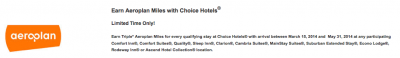 Air Canada Aeroplan: Triple Aeroplan Miles for stays at Choice Hotels Worldwide
