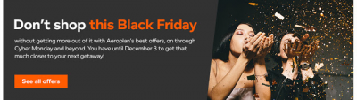 We're giving away 10,000 Aeroplan Miles to celebrate Aeroplan's Black Friday and Cyber Monday deals