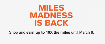 Aeroplan eStore Miles Madness - Earn up to 10x miles for your online shopping until March 8