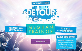 April 13 Update: AIR MILES DETOUR to bring a concert to small town Canada, WestJet Fanwagon and lots of new bonuses