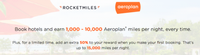 Earn 50% Bonus Aeroplan Miles on your first Rocketmiles booking